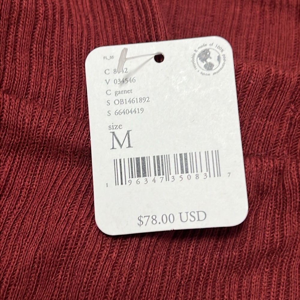 Free People ribbed long sleeve dress/open back/ brown-burnt orange /size M /NWT - Picture 4 of 12